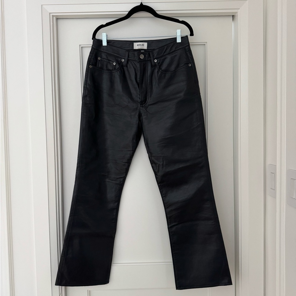 Agolde Black Leather Pants